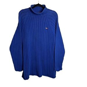 Tommy Hilfiger Men's Vintage Y2K Heavy Ribbed Knit Mock Turtleneck Size Large
